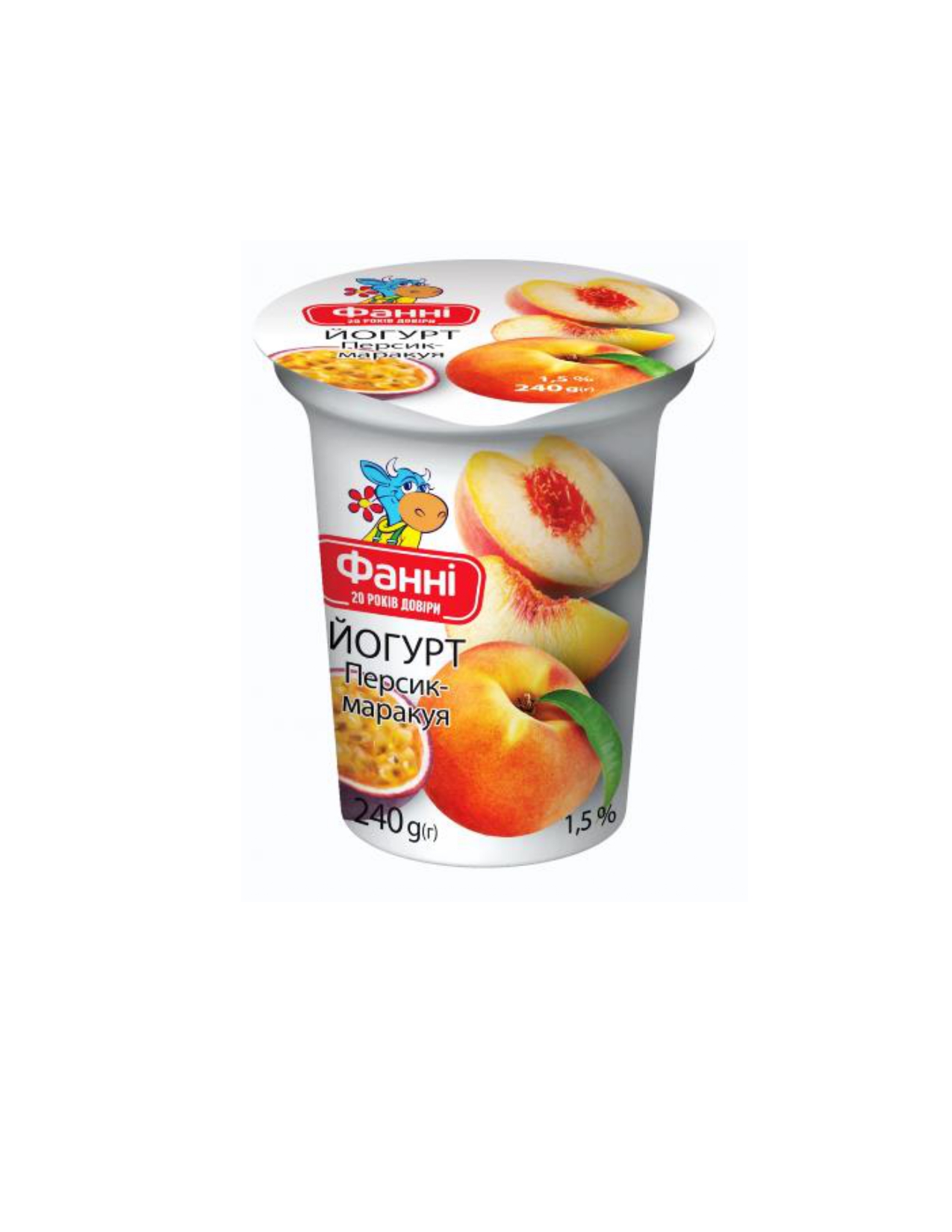 Йогурт 1,5% персик-маракуя ФАННІ